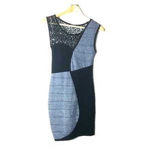 Black and grey bandage dress